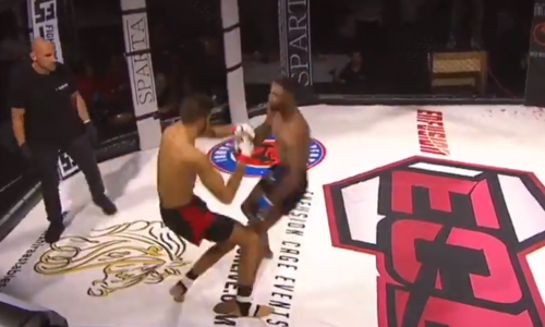 Бойцы MMA одновременно отправили друг друга в нокдаун, один остался в нокауте. Видео уникального момента