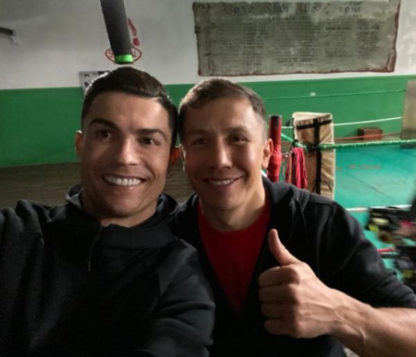 «Два монстра на одном фото». Eurosport в восторге от встречи Головкина и Роналду