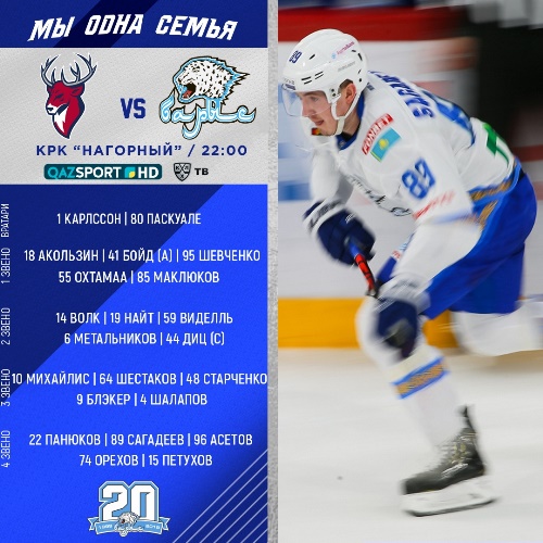 «Барыс» назвал состав на матч КХЛ с «Торпедо»