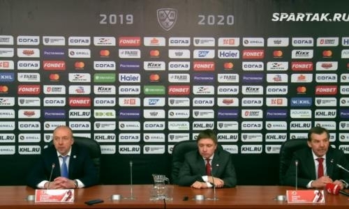 Видео послематчевой пресс-конференции игры КХЛ «Спартак» — «Барыс» 3:1