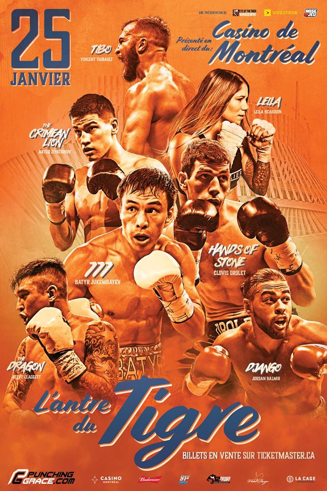 «Логово тигра». Представлена афиша вечера бокса в Канаде с участием Батыра Джукембаева