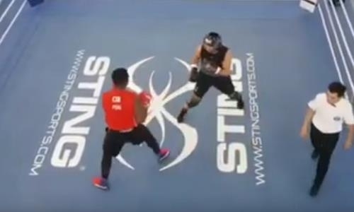 Появилось видео спарринга капитана сборной Казахстана на УТС