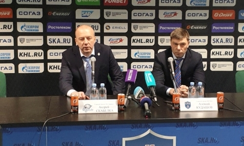 Видео послематчевой пресс-конференции игры КХЛ СКА — «Барыс» 7:4
