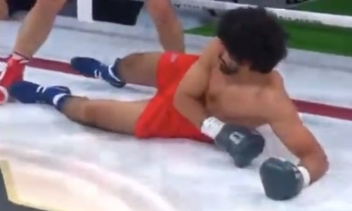Три нокдауна и нокаут. Видео жестокого избиения российским боксером казахстанского призера чемпионата Азии