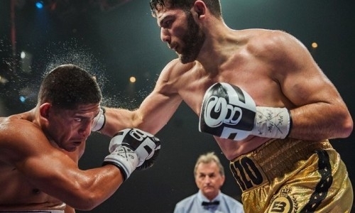 Непобежденный одноклубник казахстанских боксеров нокаутировал экс-претендента на титулы WBA и WBO. Видео