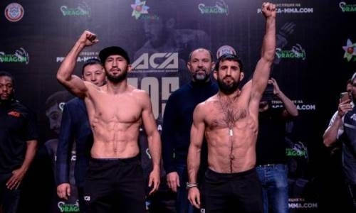 Оспанов и Мирзаев показали равный вес перед очным поединком на турнире в Алматы