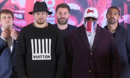 Усик и Чисора провели дуэль взглядов в Лондоне. Видео