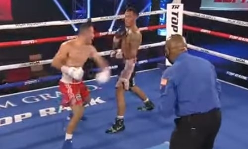 Top Rank представил видеообзор победного боя казахстанца Моминова в Лас-Вегасе