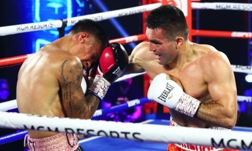 Фоторепортаж с победного боя казахстанца Моминова с американцем в Лас-Вегасе