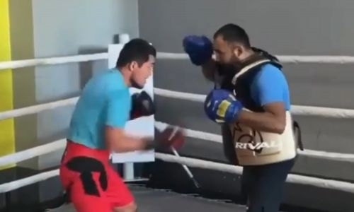 Непобежденный казахстанский боксер проводит тренировки в Нур-Султане. Видео