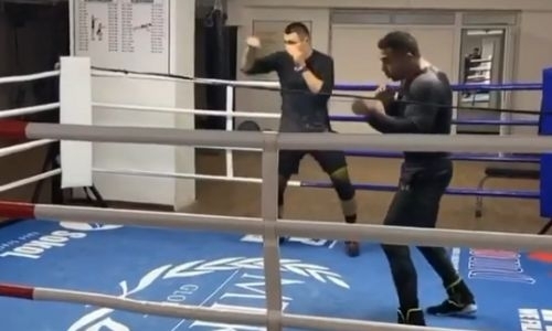 Казахстанский тяжеловес показал видео боя с тенью на тренировке