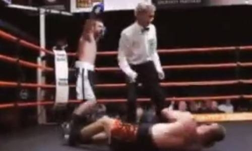 Дебютант оправился от нокдауна и сразу же «плюхой» вырубил соперника. Видео нокаута