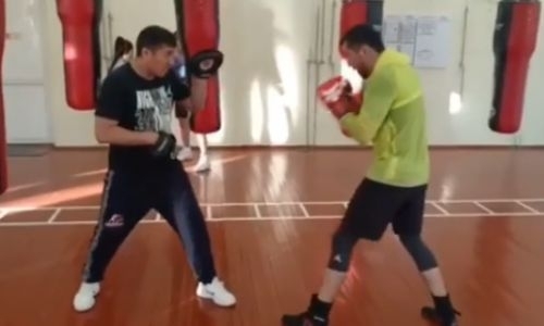 Айдос Ербосынулы показал видео работы на лапах перед боем за три титула