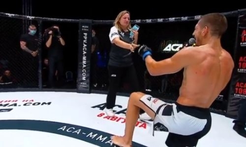 Боец сделал предложение девушке после тяжёлой победы на турнире АСА 107. Видео