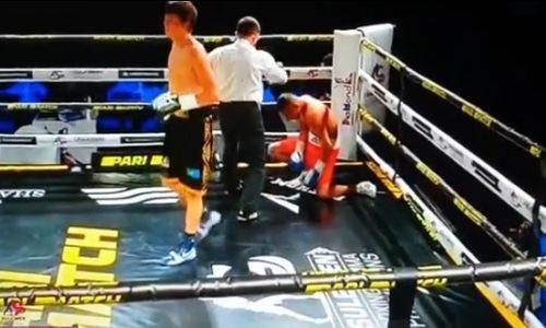 Уже не смог подняться. Видео нокаута призера турнира «Король бокса» из Казахстана в первом бою на профи-ринге