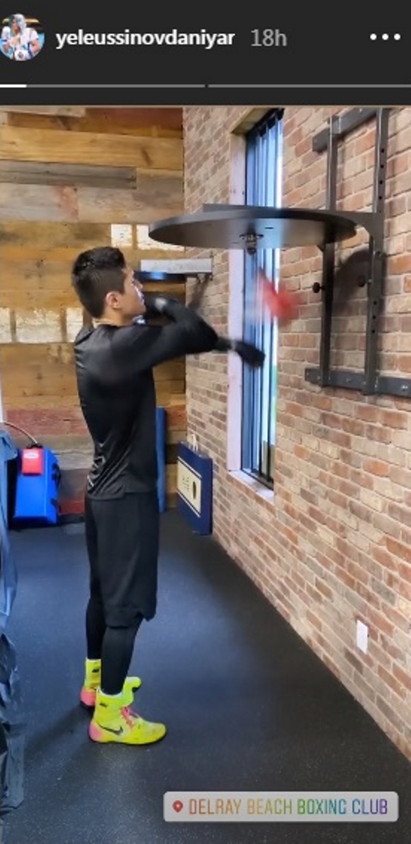 Данияр Елеусинов показал впечатляющую скорость ударов перед боем с экс-чемпионом мира. Видео