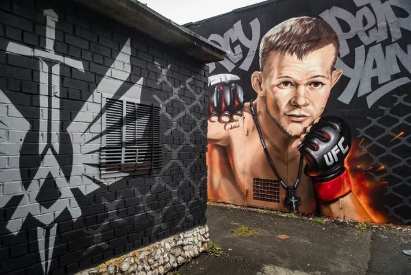 Четыре дня на создание рисунка. В России появилось новое граффити с чемпионом UFC Петром Яном. Фото