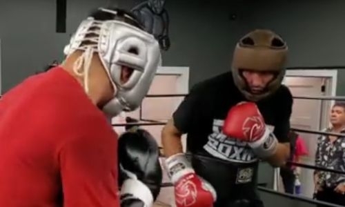 Жанибек Алимханулы поделился видео с очередного спарринга в США