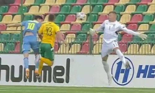 Сборная Казахстана открыла счет уже на третьей минуте матча с Литвой. Видео