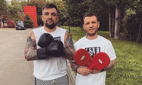 Наставник Батыра Джукембаева провел тренировку с рэпером Бастой