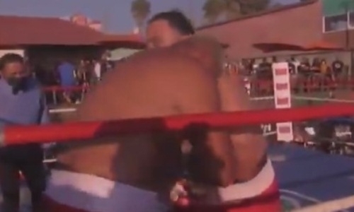 38-летний мексиканский супертяж заставил рефери спасать соперника. Видео нокаута