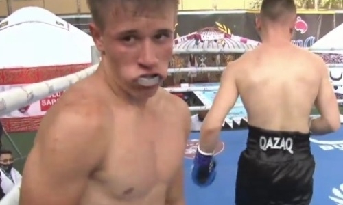 Вечер бокса в Алматы начался с нокдауна в отборе за титулы WBC и WBO. Видео