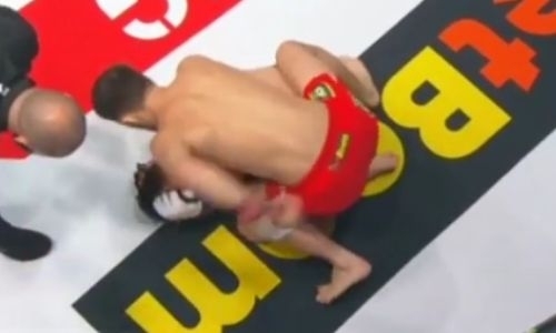 Видео нокаута казахстанского файтера за минуту на турнире Fight Nights Global в Москве