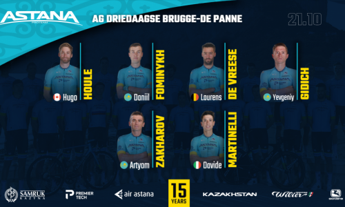 «Астана» объявила состав на заключительную однодневную гонку сезона «Три дня Брюгге — Де Панне»
