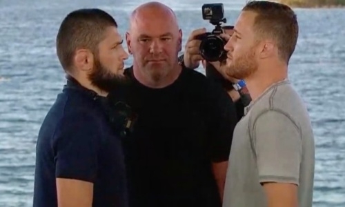 Нурмагомедов и Гэтжи встретились лицом к лицу перед боем за титул чемпиона UFC. Видео