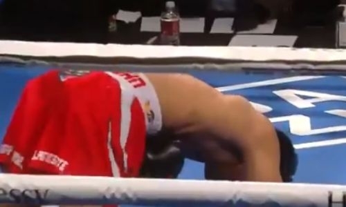 Американский боксер изящным ударом по печени нокаутировал соперника. Видео