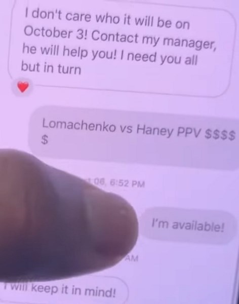 Подерутся после Лопеса? Хэйни показал, что ему написал Ломаченко