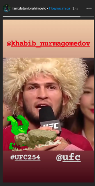 Златан Ибрагимович поддержал Нурмагомедова перед боем с Гэтжи