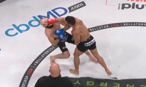 Главный бой турнира за титул чемпиона Bellator закончился брутальным нокаутом в первом раунде. Видео