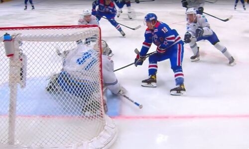 Победная шайба СКА в матче с «Барысом» вошла в ТОП-10 голов КХЛ. Видео
