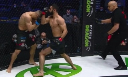 Дважды побившего Армана Оспанова россиянина жестоко нокаутировали в первом раунде. Видео