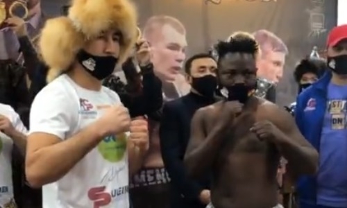 Айдос Ербосынулы прошел взвешивание перед боем за три титула. Видео