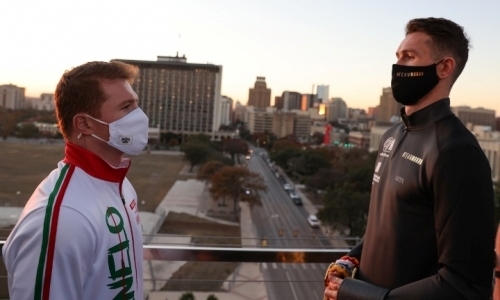 «Канело» и Смит впервые встретились лицом к лицу перед боем за титулы WBA и WBC. Видео