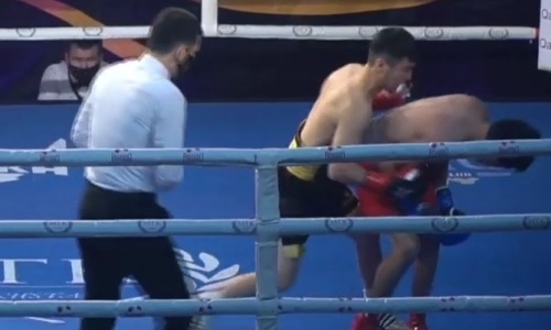 Первый нокаут зафиксирован на вечере бокса в Алматы. Видео