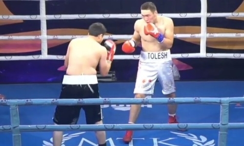 Казахстанский боксер заставил сдаться узбека с 22 победами в профи