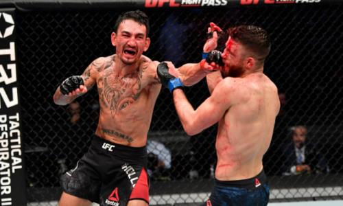 Видео полного боя Макс Холлоуэй — Кэлвин Каттар с кровавой рубкой на UFC Fight Island 7