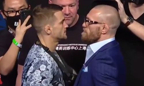 Макгрегор и Порье провели дуэль взглядов. Видео