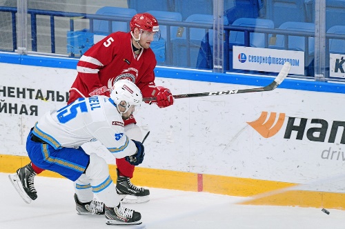 Фоторепортаж с матча КХЛ «Витязь» — «Барыс» 4:5 ОТ