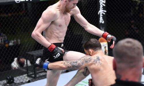 Со-главный бой турнира UFC Оверим — Волков закончился нокаутом коленом в голову на 28-й секунде. Видео