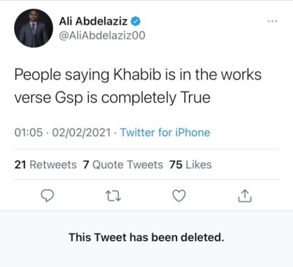 Менеджер Нурмагомедова выдал сообщение о бое Хабиба с Сен-Пьером, а потом удалил его. Фото