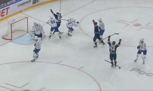 «Барыс» пропустил шайбу на 37 секунде первого матча в плей-офф КХЛ. Видео