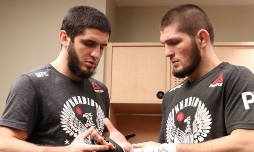 Опубликовано видео бурной реакции Хабиба Нурмагомедова на победу Ислама Махачева на UFC 259