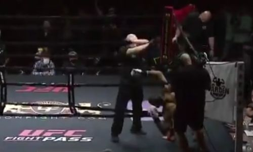 Нокаут редчайшим ударом в стиле Ванн Дамма зафиксирован на турнире в США. Видео