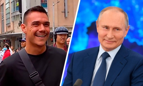 «Я здесь за Путина». Сын Кости Цзю пришёл на акцию казаков в Австралии. Фото