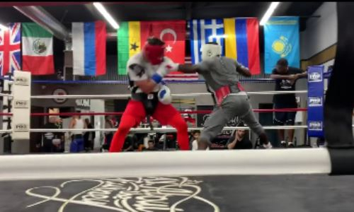 Казахстанский боксер поделился видео со спарринга в США