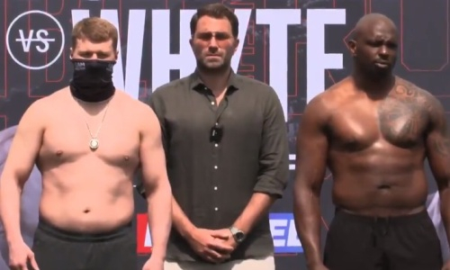 Поветкин и Уайт прошли взвешивание перед боем-реваншем за титул чемпиона WBC. Видео